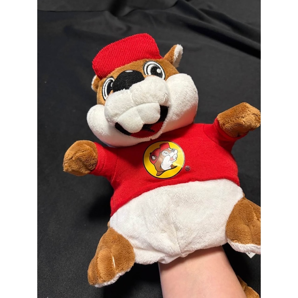 Buc-ee's Beaver Hand Puppet Plush Stuffed Animal Mascot Toy Red Shirt